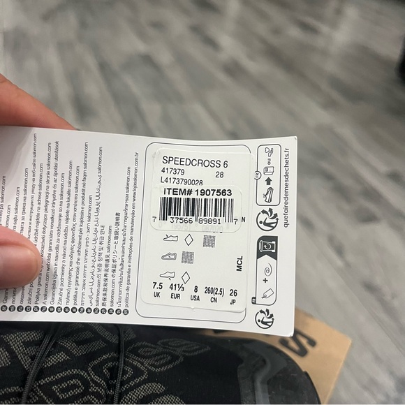 Salomon Women's Speedcross 6 GTX Sneaker, Black/Black/Phantom, 7.5 New in Box - Picture 6 of 12